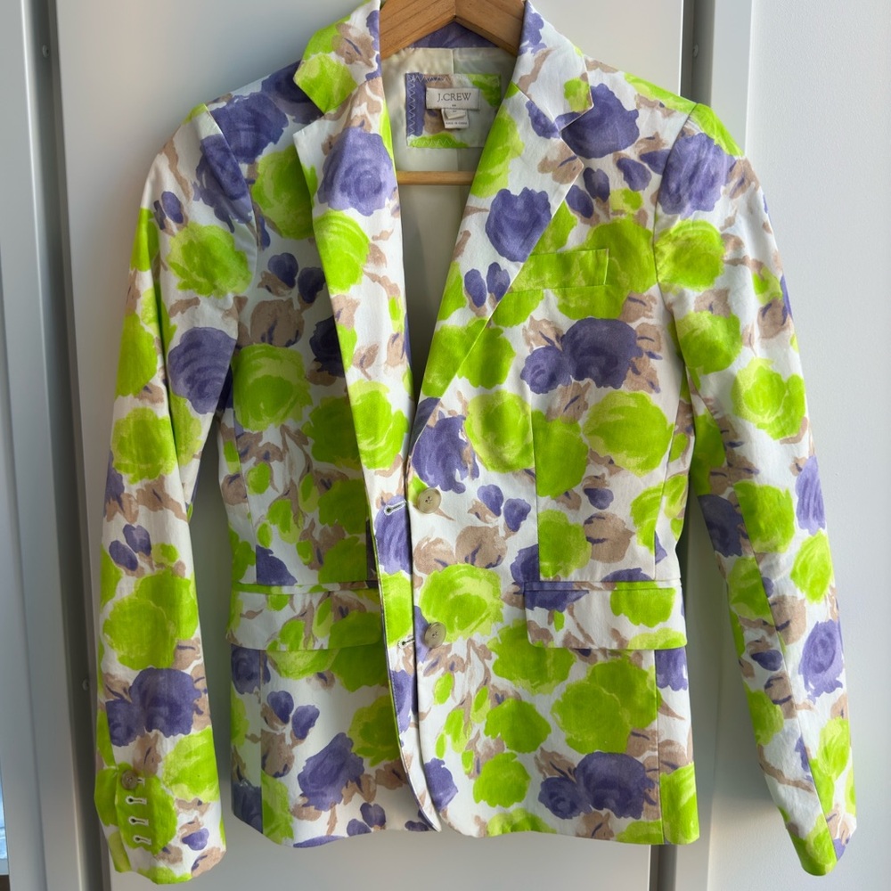 J. Crew Floral Blazer - Green and Purple